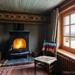 농촌관광기획사 업무 사례 공유 - **A Cozy Russian Guesthouse Retreat:**
    A serene and inviting living space inside a traditional R...
