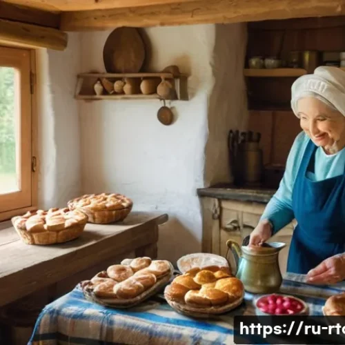 농촌관광기획사 업무 체험 사례 - **Prompt:** A cozy, authentic Russian "Бабушкина усадьба" (Grandma's Estate) in a picturesque rural ...