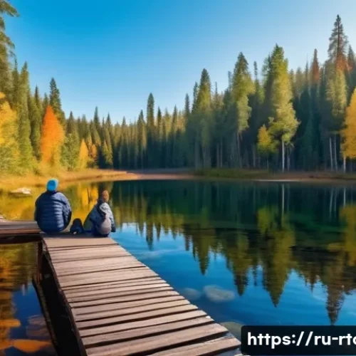 Home 32 농촌관광기획사 직무 수행 비법 - A serene hidden lake surrounded by dense Russian taiga forest in early autumn, crystal-clear water r...
