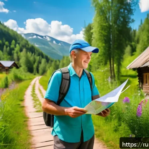 Home 30 농촌관광기획사 자격증 시험 준비 노하우 - A rural tourist guide leading a small group through a picturesque Russian village in summer, wearing...